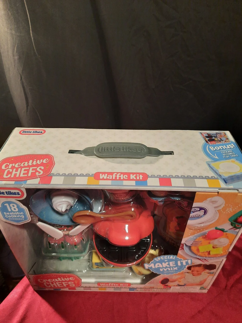 Creative Chefs Red Waffle Kit With 18 Realistic Cooking Accessories